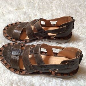 Bed Stu Leather Gladiator Grommet Sandal Stud Brown 6 6.5 Bed|Stu Hand Made LN